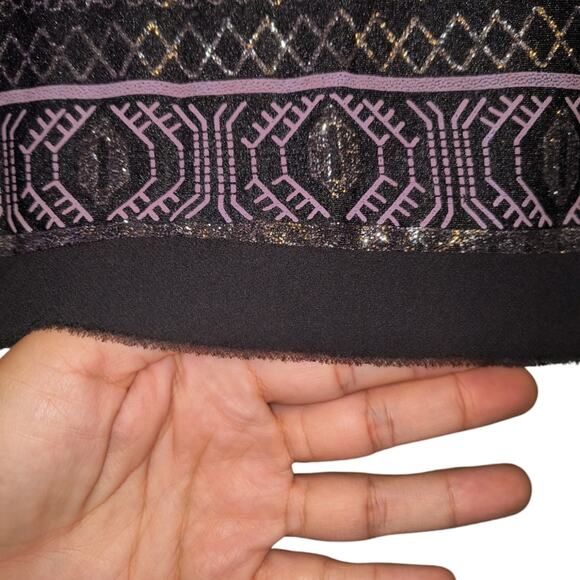 Vince Camuto Women's Black Purple Geometric Print Glitter Shift Dress 14 - Picture 12 of 16